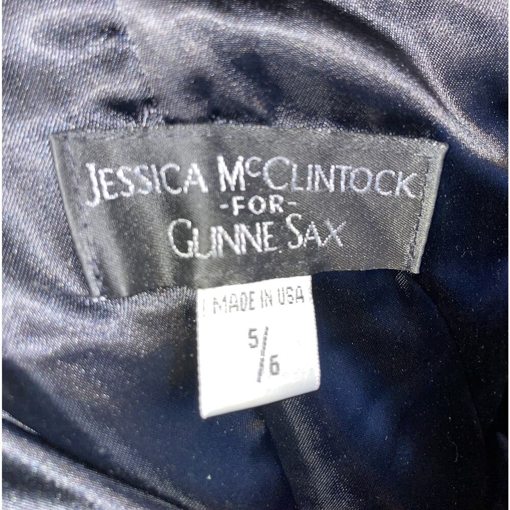 Vintage Jessica McClintock for Gunne Sax Sz 5-6 Strapless Tea Length gown - Picture 2 of 4